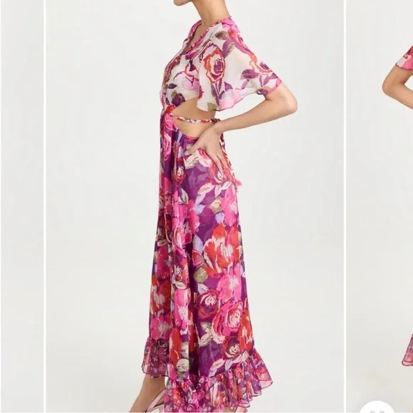 MISA Los Angees Calista Dress in Lilac Coming Up Roses Size XS - Picture 5 of 7